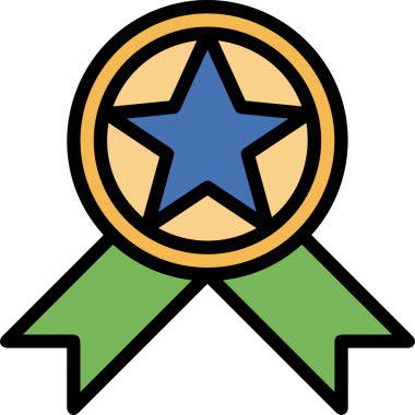 Kazanan ikon sembolü, ödül ödülünün renk tasarımı ile tasarımı ile tasvir edilmesi, modern grafik sanatları dijital tasarımı için mükemmel bir başarı ve zafer sembolü.