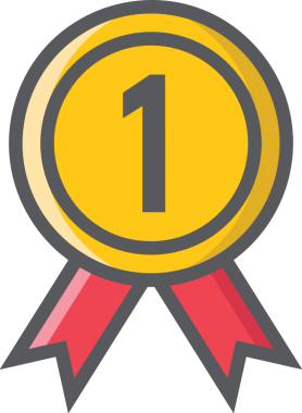 Kazanan ikon sembolü, ödül ödülünün renk tasarımı ile tasarımı ile tasvir edilmesi, modern grafik sanatları dijital tasarımı için mükemmel bir başarı ve zafer sembolü.