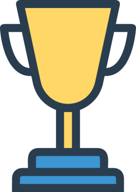 Kazanan ikon sembolü, ödül ödülünün renk tasarımı ile tasarımı ile tasvir edilmesi, modern grafik sanatları dijital tasarımı için mükemmel bir başarı ve zafer sembolü.