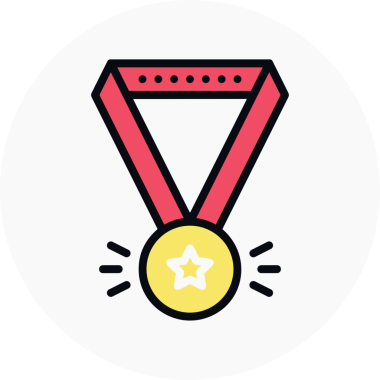 Kazanan ikon sembolü, ödül ödülünün renk tasarımı ile tasarımı ile tasvir edilmesi, modern grafik sanatları dijital tasarımı için mükemmel bir başarı ve zafer sembolü.