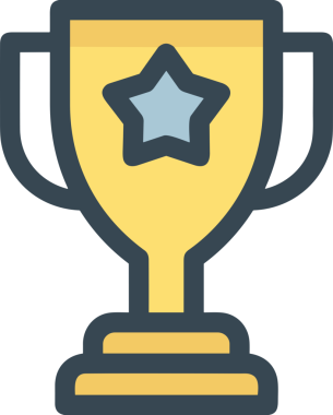 Kazanan ikon sembolü, ödül ödülünün renk tasarımı ile tasarımı ile tasvir edilmesi, modern grafik sanatları dijital tasarımı için mükemmel bir başarı ve zafer sembolü.