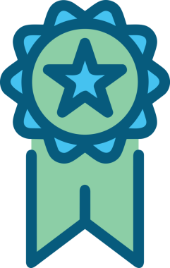 Kazanan ikon sembolü, ödül ödülünün renk tasarımı ile tasarımı ile tasvir edilmesi, modern grafik sanatları dijital tasarımı için mükemmel bir başarı ve zafer sembolü.