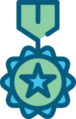 Kazanan ikon sembolü, ödül ödülünün renk tasarımı ile tasarımı ile tasvir edilmesi, modern grafik sanatları dijital tasarımı için mükemmel bir başarı ve zafer sembolü.