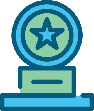 Kazanan ikon sembolü, ödül ödülünün renk tasarımı ile tasarımı ile tasvir edilmesi, modern grafik sanatları dijital tasarımı için mükemmel bir başarı ve zafer sembolü.