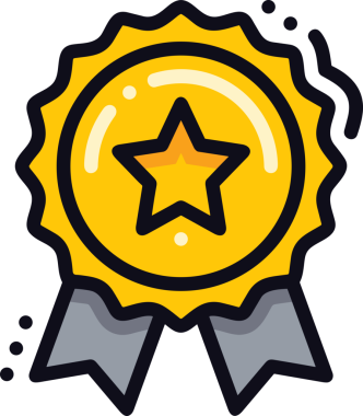 Kazanan ikon sembolü, ödül ödülünün renk tasarımı ile tasarımı ile tasvir edilmesi, modern grafik sanatları dijital tasarımı için mükemmel bir başarı ve zafer sembolü.