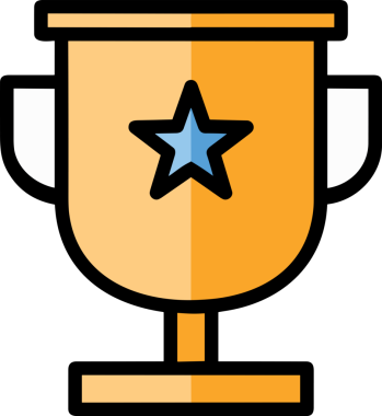 Kazanan ikon sembolü, ödül ödülünün renk tasarımı ile tasarımı ile tasvir edilmesi, modern grafik sanatları dijital tasarımı için mükemmel bir başarı ve zafer sembolü.