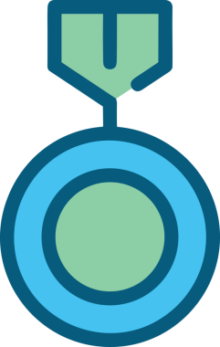Kazanan ikon sembolü, ödül ödülünün renk tasarımı ile tasarımı ile tasvir edilmesi, modern grafik sanatları dijital tasarımı için mükemmel bir başarı ve zafer sembolü.