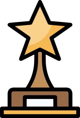 Kazanan ikon sembolü, ödül ödülünün renk tasarımı ile tasarımı ile tasvir edilmesi, modern grafik sanatları dijital tasarımı için mükemmel bir başarı ve zafer sembolü.