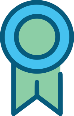 Kazanan ikon sembolü, ödül ödülünün renk tasarımı ile tasarımı ile tasvir edilmesi, modern grafik sanatları dijital tasarımı için mükemmel bir başarı ve zafer sembolü.