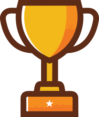 Kazanan ikon sembolü, ödül ödülünün renk tasarımı ile tasarımı ile tasvir edilmesi, modern grafik sanatları dijital tasarımı için mükemmel bir başarı ve zafer sembolü.