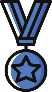 Kazanan ikon sembolü, ödül ödülünün renk tasarımı ile tasarımı ile tasvir edilmesi, modern grafik sanatları dijital tasarımı için mükemmel bir başarı ve zafer sembolü.