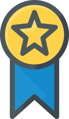 Kazanan ikon sembolü, ödül ödülünün renk tasarımı ile tasarımı ile tasvir edilmesi, modern grafik sanatları dijital tasarımı için mükemmel bir başarı ve zafer sembolü.