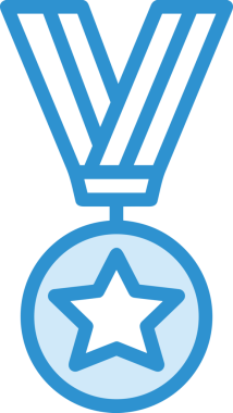 Kazanan ikon sembolü, ödül ödülünün renk tasarımı ile tasarımı ile tasvir edilmesi, modern grafik sanatları dijital tasarımı için mükemmel bir başarı ve zafer sembolü.