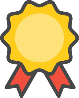 Kazanan ikon sembolü, ödül ödülünün renk tasarımı ile tasarımı ile tasvir edilmesi, modern grafik sanatları dijital tasarımı için mükemmel bir başarı ve zafer sembolü.