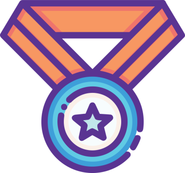 Kazanan ikon sembolü, ödül ödülünün renk tasarımı ile tasarımı ile tasvir edilmesi, modern grafik sanatları dijital tasarımı için mükemmel bir başarı ve zafer sembolü.