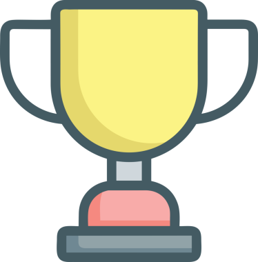 Kazanan ikon sembolü, ödül ödülünün renk tasarımı ile tasarımı ile tasvir edilmesi, modern grafik sanatları dijital tasarımı için mükemmel bir başarı ve zafer sembolü.