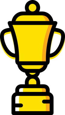 Kazanan ikon sembolü, ödül ödülünün renk tasarımı ile tasarımı ile tasvir edilmesi, modern grafik sanatları dijital tasarımı için mükemmel bir başarı ve zafer sembolü.