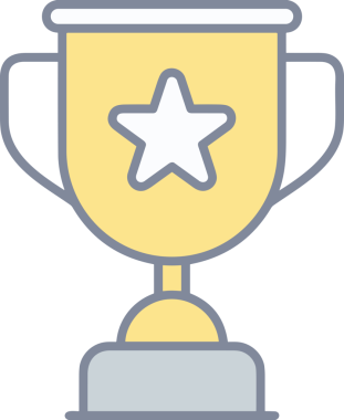 Kazanan ikon sembolü, ödül ödülünün renk tasarımı ile tasarımı ile tasvir edilmesi, modern grafik sanatları dijital tasarımı için mükemmel bir başarı ve zafer sembolü.