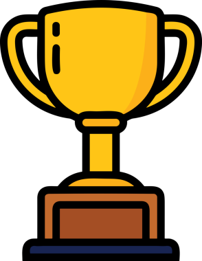 Kazanan ikon sembolü, ödül ödülünün renk tasarımı ile tasarımı ile tasvir edilmesi, modern grafik sanatları dijital tasarımı için mükemmel bir başarı ve zafer sembolü.