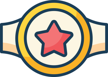 Kazanan ikon sembolü, ödül ödülünün renk tasarımı ile tasarımı ile tasvir edilmesi, modern grafik sanatları dijital tasarımı için mükemmel bir başarı ve zafer sembolü.