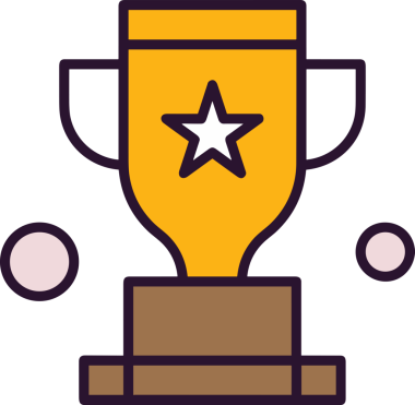 Kazanan ikon sembolü, ödül ödülünün renk tasarımı ile tasarımı ile tasvir edilmesi, modern grafik sanatları dijital tasarımı için mükemmel bir başarı ve zafer sembolü.