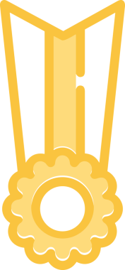 Kazanan ikon sembolü, ödül ödülünün renk tasarımı ile tasarımı ile tasvir edilmesi, modern grafik sanatları dijital tasarımı için mükemmel bir başarı ve zafer sembolü.