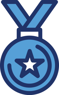 Kazanan ikon sembolü, ödül ödülünün renk tasarımı ile tasarımı ile tasvir edilmesi, modern grafik sanatları dijital tasarımı için mükemmel bir başarı ve zafer sembolü.