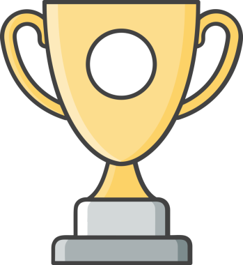 Kazanan ikon sembolü, ödül ödülünün renk tasarımı ile tasarımı ile tasvir edilmesi, modern grafik sanatları dijital tasarımı için mükemmel bir başarı ve zafer sembolü.