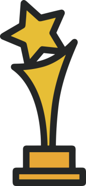 Kazanan ikon sembolü, ödül ödülünün renk tasarımı ile tasarımı ile tasvir edilmesi, modern grafik sanatları dijital tasarımı için mükemmel bir başarı ve zafer sembolü.