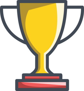 Kazanan ikon sembolü, ödül ödülünün renk tasarımı ile tasarımı ile tasvir edilmesi, modern grafik sanatları dijital tasarımı için mükemmel bir başarı ve zafer sembolü.