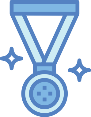 Kazanan ikon sembolü, ödül ödülünün renk tasarımı ile tasarımı ile tasvir edilmesi, modern grafik sanatları dijital tasarımı için mükemmel bir başarı ve zafer sembolü.