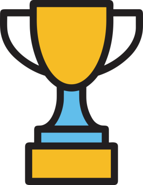 Kazanan ikon sembolü, ödül ödülünün renk tasarımı ile tasarımı ile tasvir edilmesi, modern grafik sanatları dijital tasarımı için mükemmel bir başarı ve zafer sembolü.