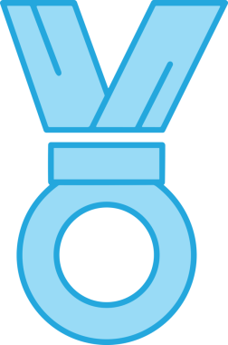 Kazanan ikon sembolü, ödül ödülünün renk tasarımı ile tasarımı ile tasvir edilmesi, modern grafik sanatları dijital tasarımı için mükemmel bir başarı ve zafer sembolü.