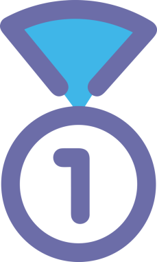 Kazanan ikon sembolü, ödül ödülünün renk tasarımı ile tasarımı ile tasvir edilmesi, modern grafik sanatları dijital tasarımı için mükemmel bir başarı ve zafer sembolü.