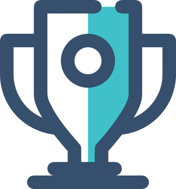 Kazanan ikon sembolü, ödül ödülünün renk tasarımı ile tasarımı ile tasvir edilmesi, modern grafik sanatları dijital tasarımı için mükemmel bir başarı ve zafer sembolü.