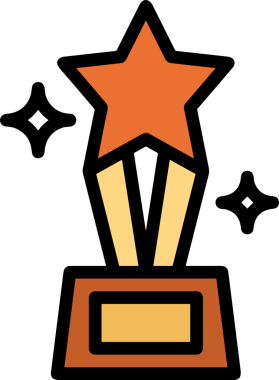 Kazanan ikon sembolü, ödül ödülünün renk tasarımı ile tasarımı ile tasvir edilmesi, modern grafik sanatları dijital tasarımı için mükemmel bir başarı ve zafer sembolü.