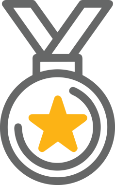 Kazanan ikon sembolü, ödül ödülünün renk tasarımı ile tasarımı ile tasvir edilmesi, modern grafik sanatları dijital tasarımı için mükemmel bir başarı ve zafer sembolü.