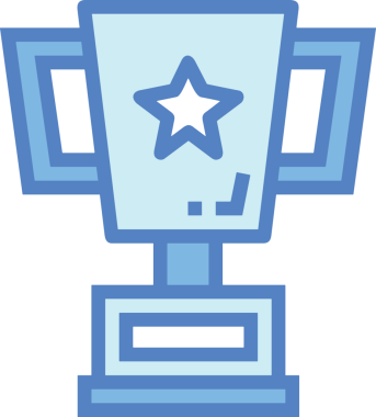 Kazanan ikon sembolü, ödül ödülünün renk tasarımı ile tasarımı ile tasvir edilmesi, modern grafik sanatları dijital tasarımı için mükemmel bir başarı ve zafer sembolü.