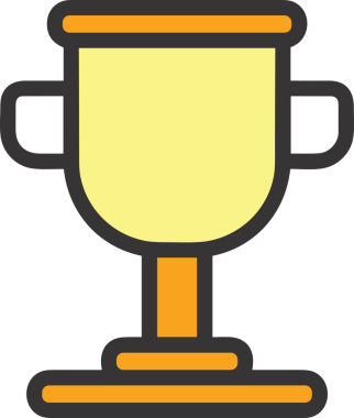 Kazanan ikon sembolü, ödül ödülünün renk tasarımı ile tasarımı ile tasvir edilmesi, modern grafik sanatları dijital tasarımı için mükemmel bir başarı ve zafer sembolü.