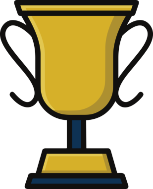 Kazanan ikon sembolü, ödül ödülünün renk tasarımı ile tasarımı ile tasvir edilmesi, modern grafik sanatları dijital tasarımı için mükemmel bir başarı ve zafer sembolü.