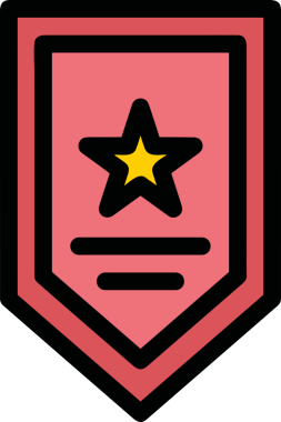 Kazanan ikon sembolü, ödül ödülünün renk tasarımı ile tasarımı ile tasvir edilmesi, modern grafik sanatları dijital tasarımı için mükemmel bir başarı ve zafer sembolü.