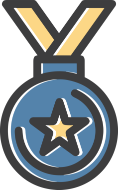 Kazanan ikon sembolü, ödül ödülünün renk tasarımı ile tasarımı ile tasvir edilmesi, modern grafik sanatları dijital tasarımı için mükemmel bir başarı ve zafer sembolü.