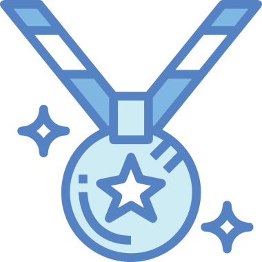 Kazanan ikon sembolü, ödül ödülünün renk tasarımı ile tasarımı ile tasvir edilmesi, modern grafik sanatları dijital tasarımı için mükemmel bir başarı ve zafer sembolü.