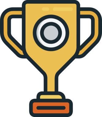 Kazanan ikon sembolü, ödül ödülünün renk tasarımı ile tasarımı ile tasvir edilmesi, modern grafik sanatları dijital tasarımı için mükemmel bir başarı ve zafer sembolü.