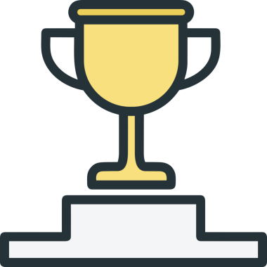 Kazanan ikon sembolü, ödül ödülünün renk tasarımı ile tasarımı ile tasvir edilmesi, modern grafik sanatları dijital tasarımı için mükemmel bir başarı ve zafer sembolü.