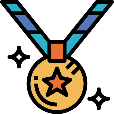 Kazanan ikon sembolü, ödül ödülünün renk tasarımı ile tasarımı ile tasvir edilmesi, modern grafik sanatları dijital tasarımı için mükemmel bir başarı ve zafer sembolü.