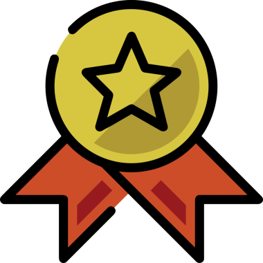 Kazanan ikon sembolü, ödül ödülünün renk tasarımı ile tasarımı ile tasvir edilmesi, modern grafik sanatları dijital tasarımı için mükemmel bir başarı ve zafer sembolü.