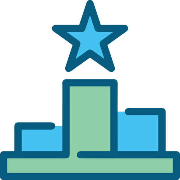 Kazanan ikon sembolü, ödül ödülünün renk tasarımı ile tasarımı ile tasvir edilmesi, modern grafik sanatları dijital tasarımı için mükemmel bir başarı ve zafer sembolü.