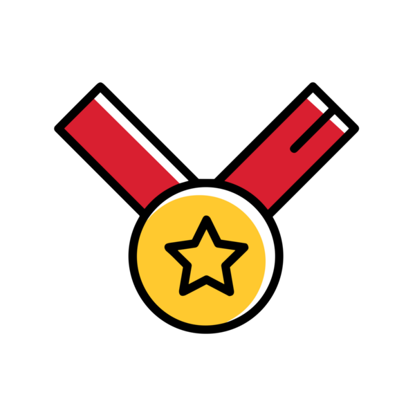 Kazanan ikon sembolü, ödül ödülünün renk tasarımı ile tasarımı ile tasvir edilmesi, modern grafik sanatları dijital tasarımı için mükemmel bir başarı ve zafer sembolü.