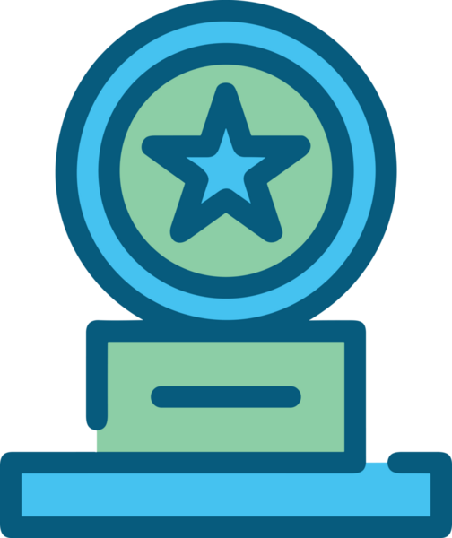 Kazanan ikon sembolü, ödül ödülünün renk tasarımı ile tasarımı ile tasvir edilmesi, modern grafik sanatları dijital tasarımı için mükemmel bir başarı ve zafer sembolü.